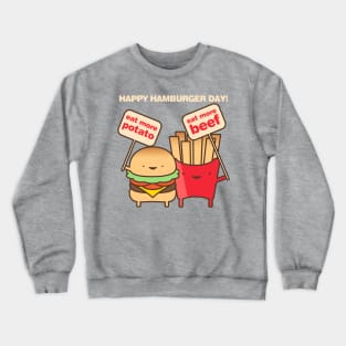 Hamburger Day Funny Burger And Fries Crewneck Sweatshirt